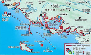 carte GR34 littoral et les iles du Morbihan