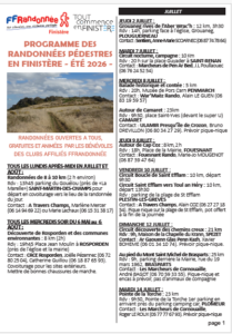 les randos d'été FFRandonnée 2026 Finistère
